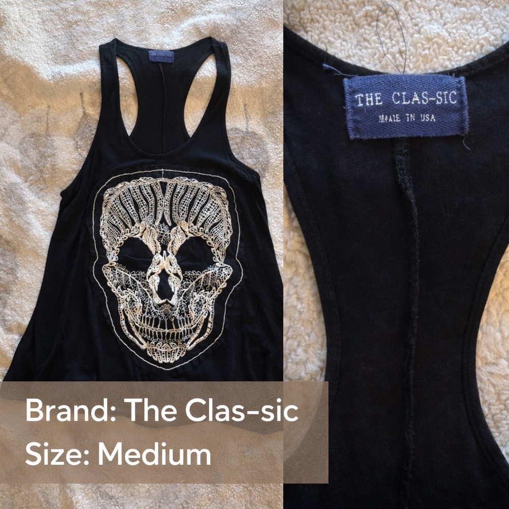 Women's The Clas-sic Black Skull Tank Top